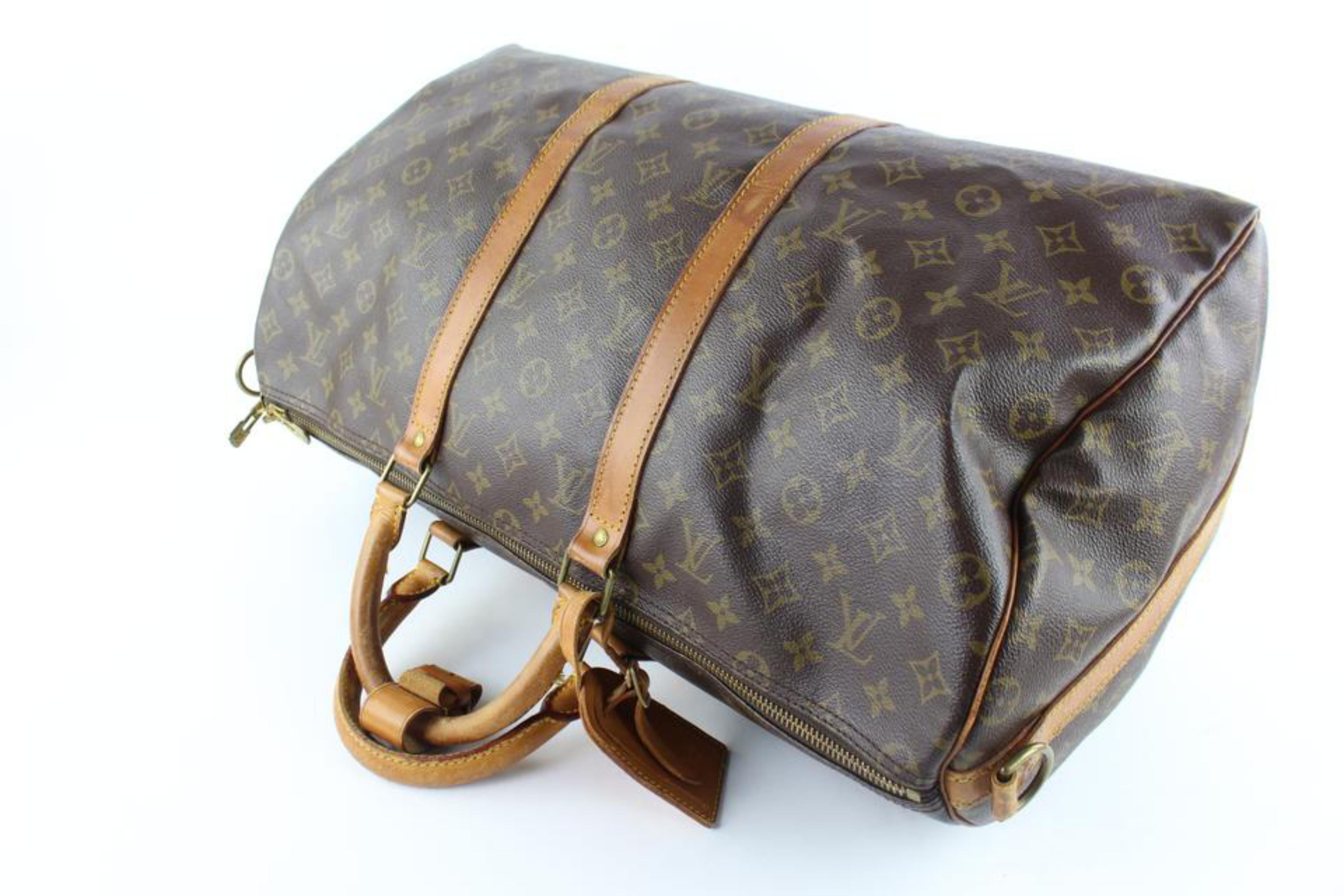 Women's Louis Vuitton Keepall Bandouliere 50 4lz0907 Coated Canvas Weekend/Travel Bag For Sale