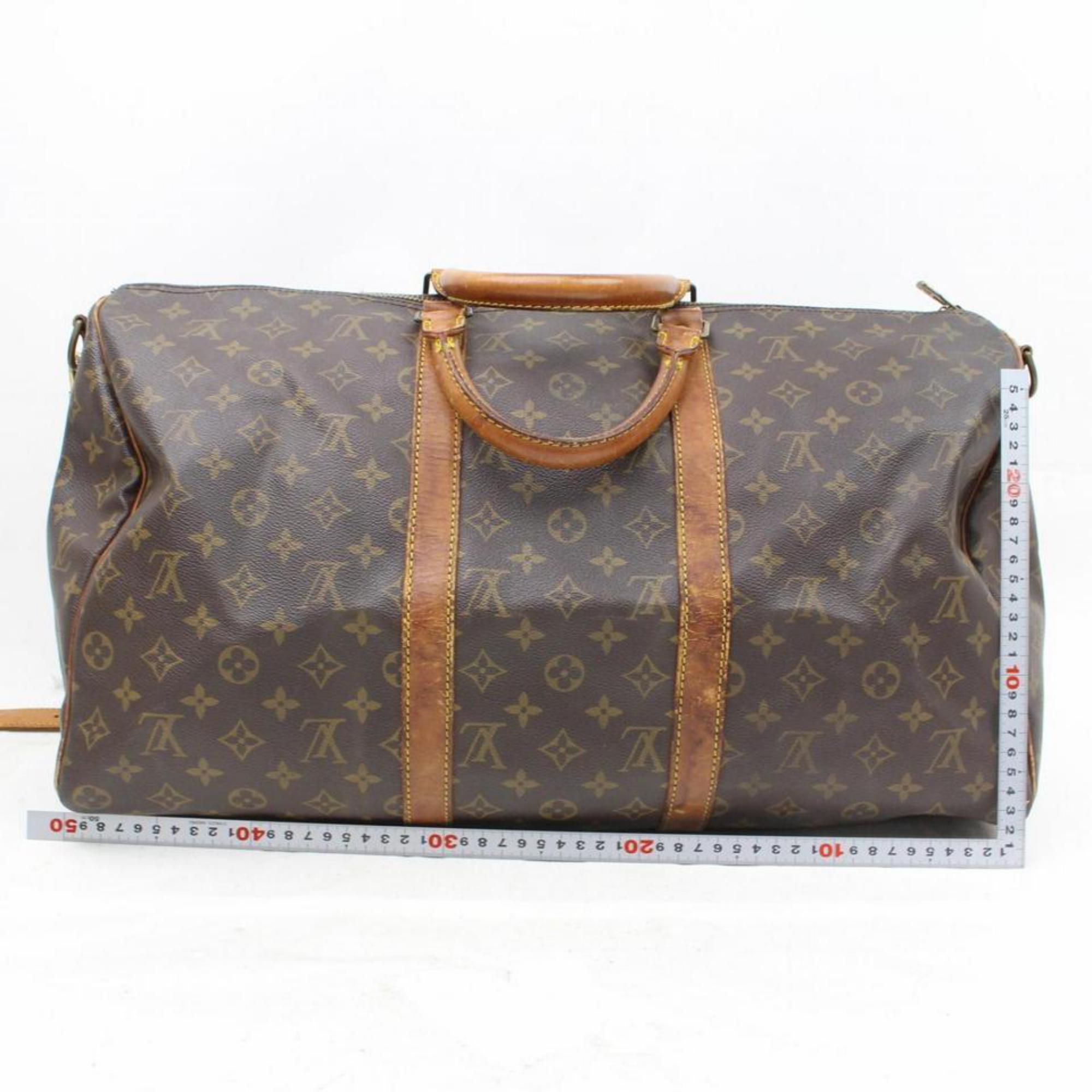 Women's Louis Vuitton Keepall Bandouliere 50 866328 Coated Canvas Weekend/Travel Bag For Sale