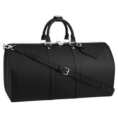 Louis Vuitton Keepall Bandoulière 50 Black Taiga Leather