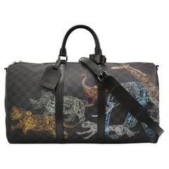 Louis Vuitton Keepall Bandouliere 50 Damier Graphite Stamps Animal Zoo