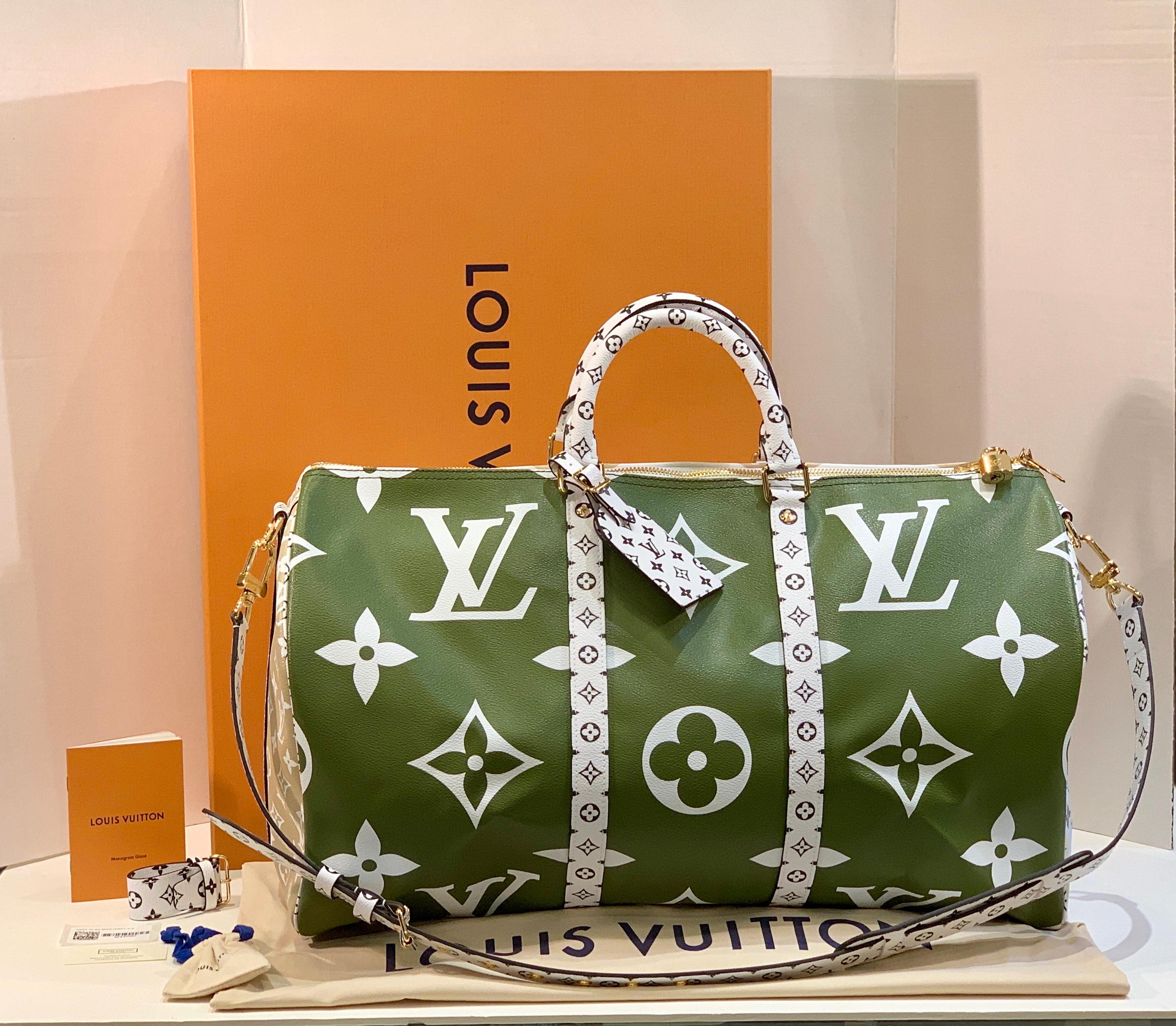 Get the bag thousands of people are waiting for!  Brand  new and never used, with all tags, papers and packaging materials.

From the Louis Vuitton website, “For Summer 2019, Louis Vuitton reinvents the Keepall Bandoulière 50 bag in a new bold