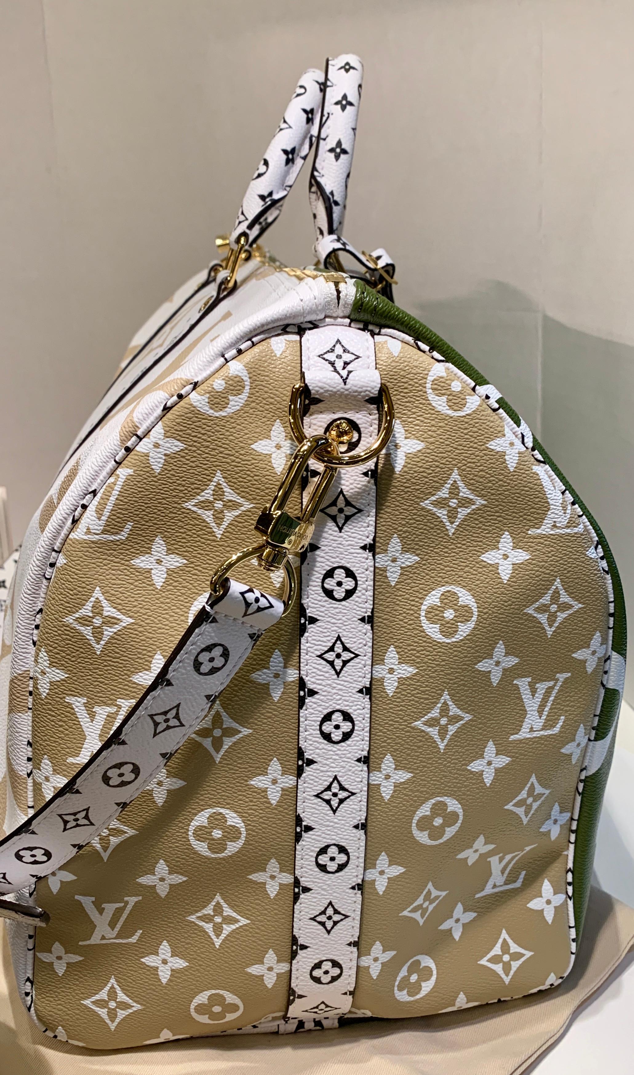 lv green duffle bag