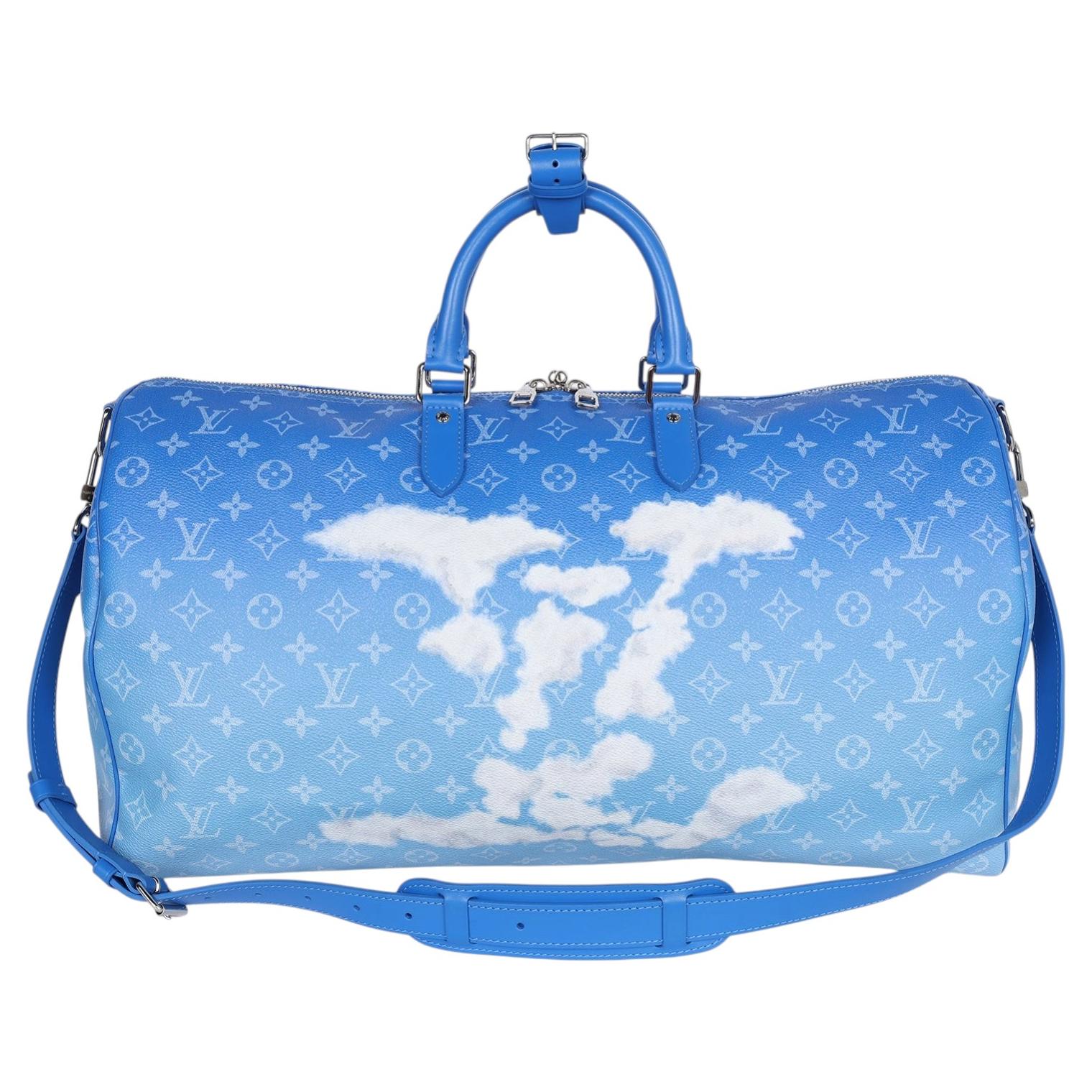 Louis Vuitton Keepall Bandoulière 50 Monogram Escale Blaue Reisetasche