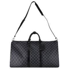 Louis Vuitton Keepall Bandouliere 55 Damier Graphite Coated Canvas Travel Bag