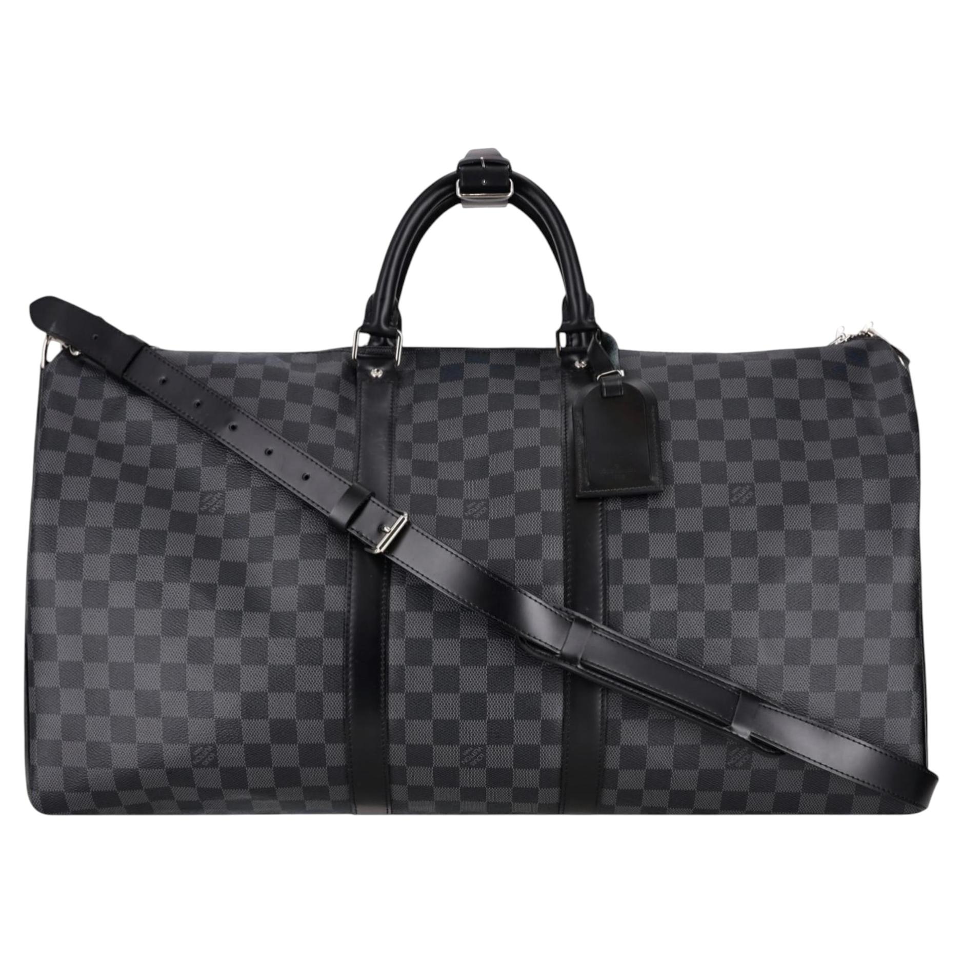Louis Vuitton Keepall Bandouliere 55 Damier Graphite Coated Canvas Travel Bag