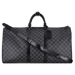 Louis Vuitton Keepall Bandouliere 55 Damier Graphite Coated Canvas Travel Bag