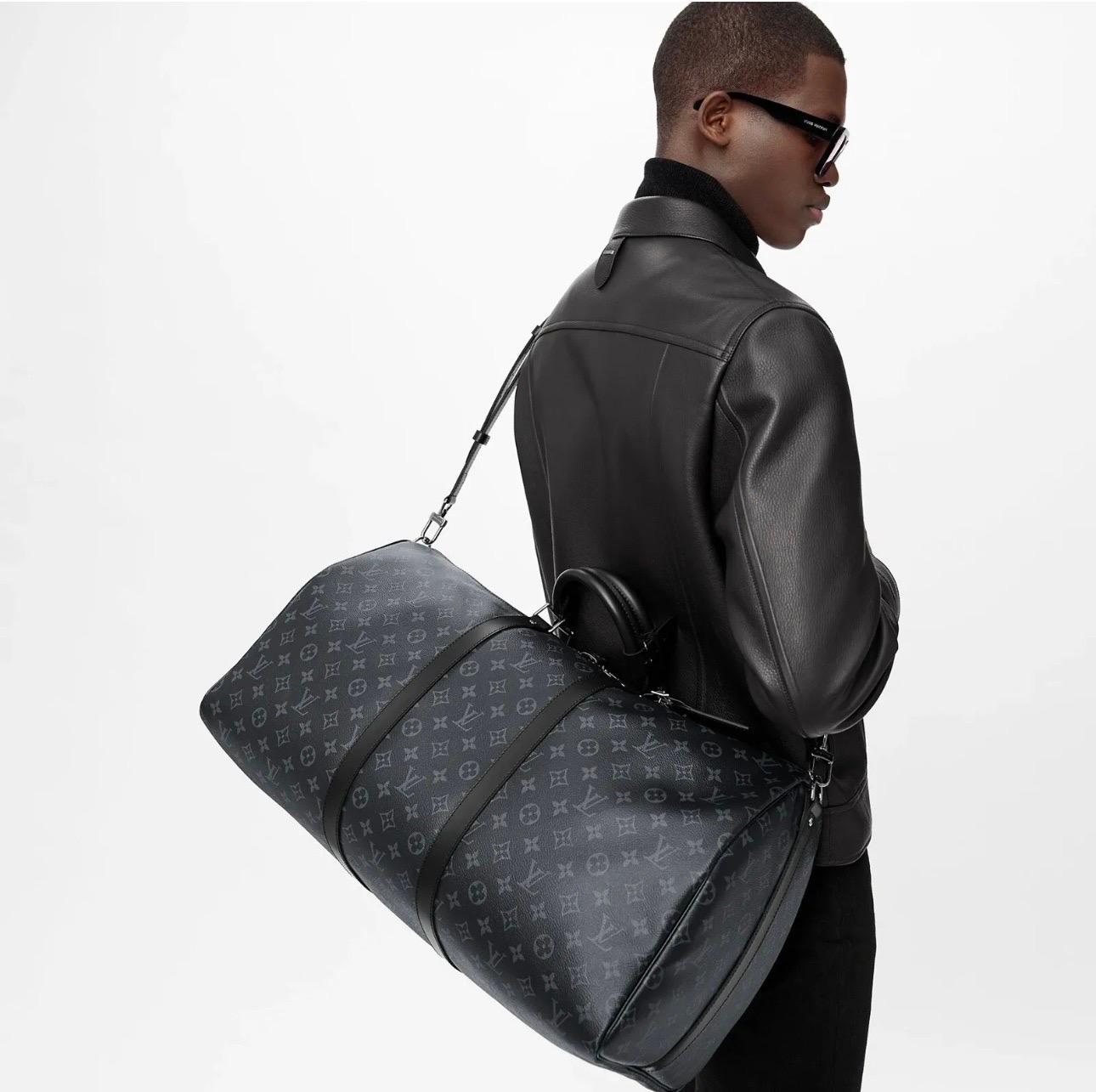 Louis Vuitton Keepall Bandouliere 55 Monogram  Graphite Duffel Bag SD 5108 9
