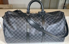 Louis Vuitton Keepall Bandouliere 55 Monogram  Graphite Duffel Bag SD 5108