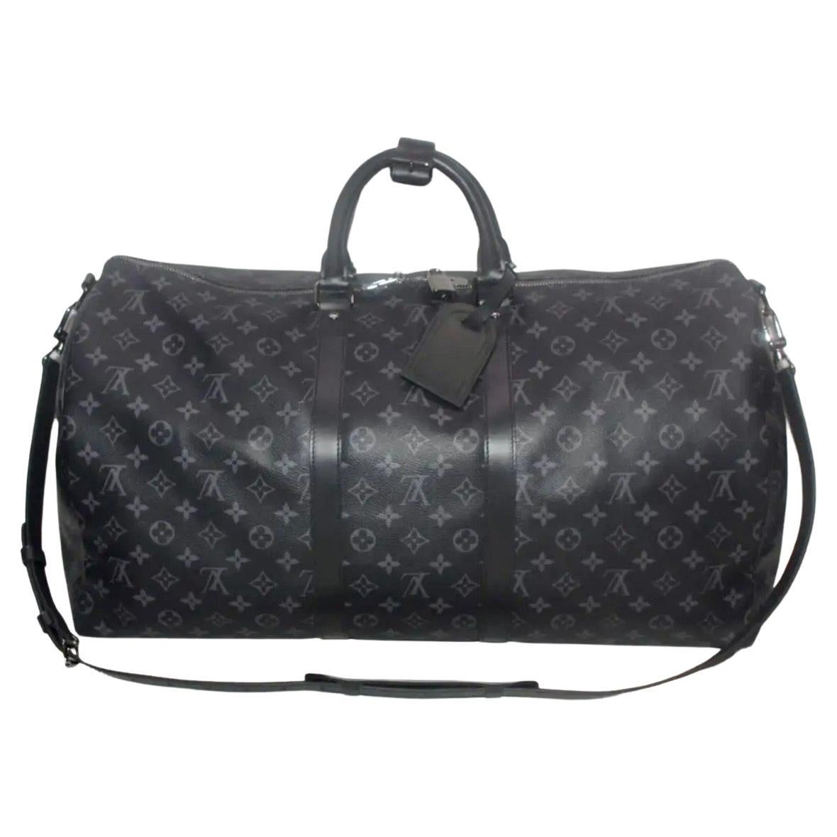 Keepall Bandouliere 55 mit Monogramm von Louis Vuitton  Graphit-Duffel-Tasche SD 5108 