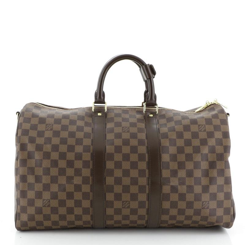 Black Louis Vuitton Keepall Bandouliere Bag Damier 45 