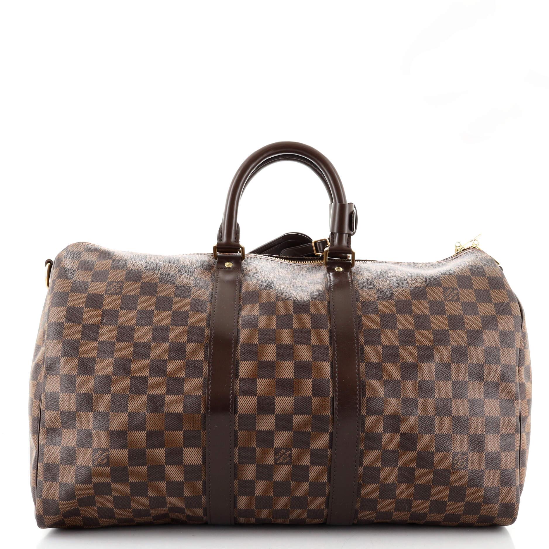 Black Louis Vuitton Keepall Bandouliere Bag Damier 45
