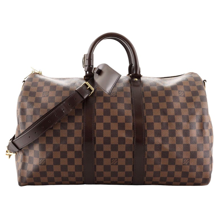 Louis Vuitton Black Damier Graphite Keepall Bandouliere 45 Duffle Bag  4l830a