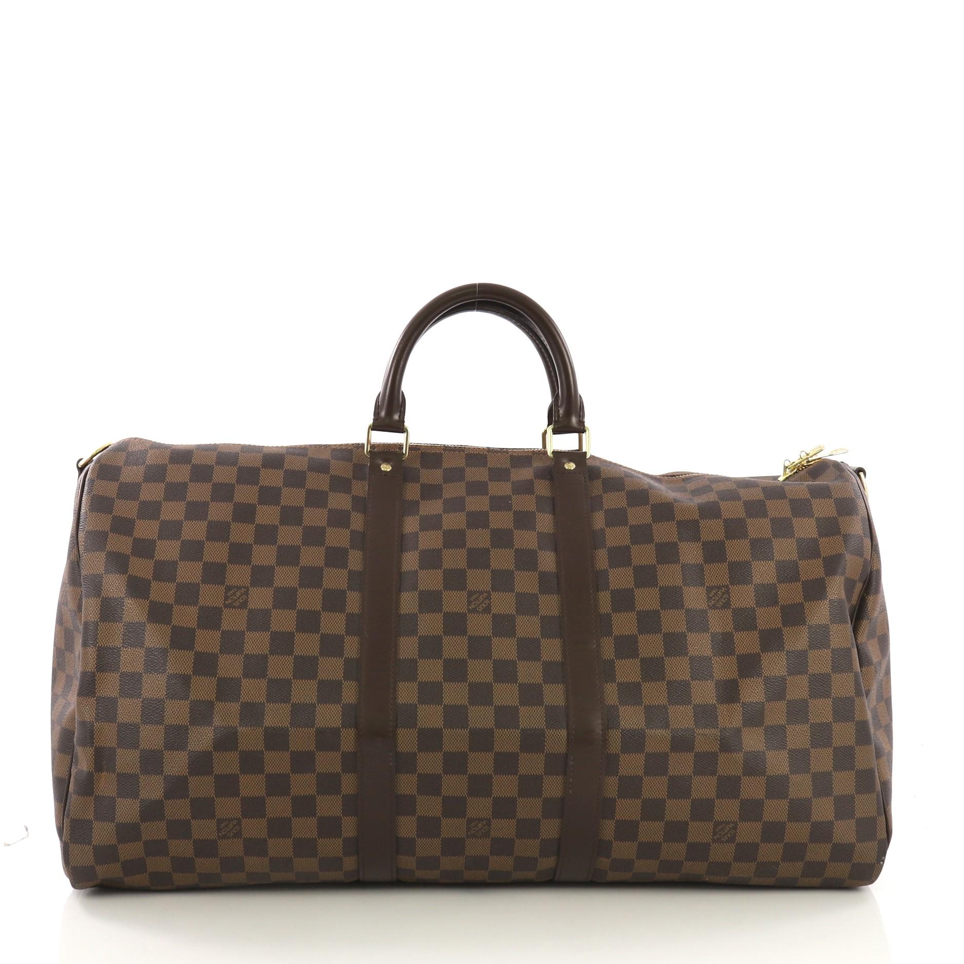 Louis Vuitton Keepall Bandouliere Bag Damier 55 In Good Condition In NY, NY