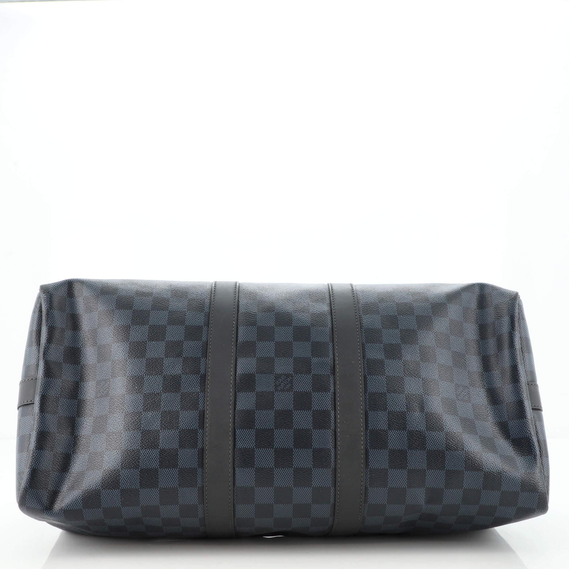 Women's or Men's Louis Vuitton Keepall Bandouliere Bag Damier Cobalt 45