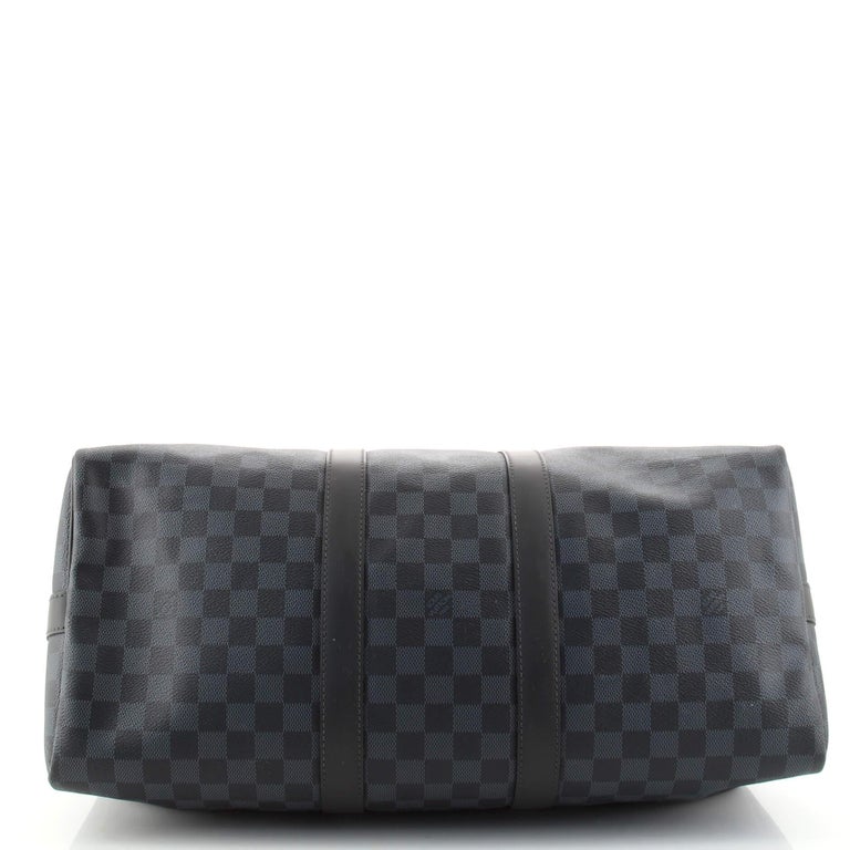 Women's or Men's Louis Vuitton Keepall Bandouliere Bag Damier Cobalt 45 For Sale