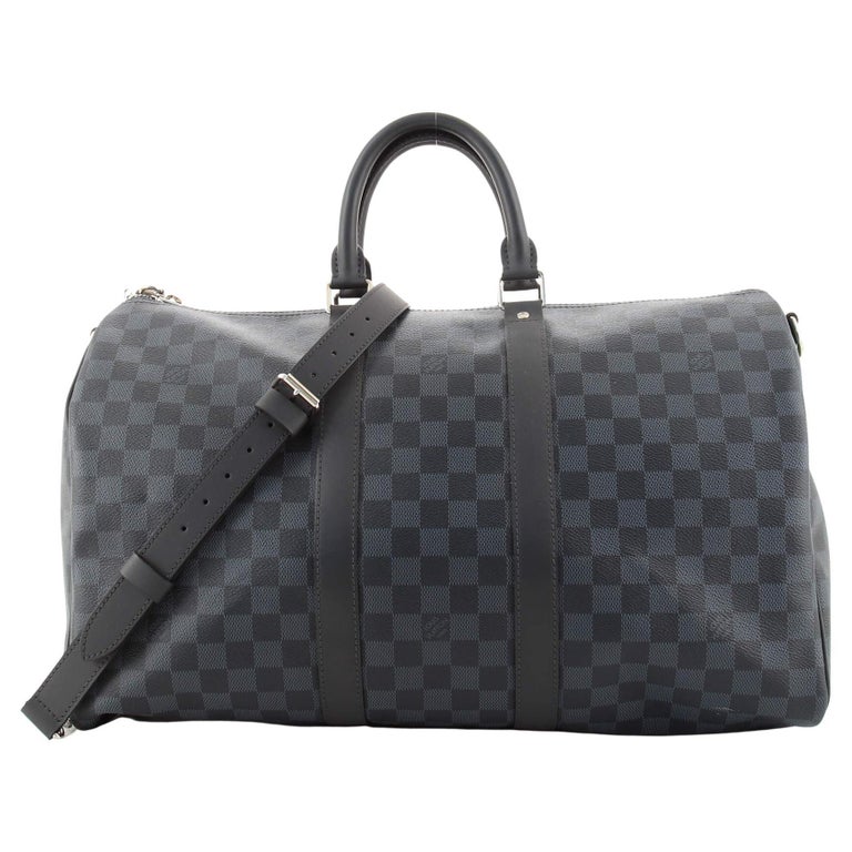 Louis Vuitton Keepall Bandouliere Bag Damier Cobalt 45 For Sale