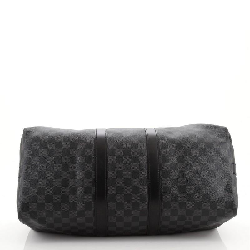 Louis Vuitton Keepall Bandouliere Bag Damier Graphite 45 In Good Condition In NY, NY