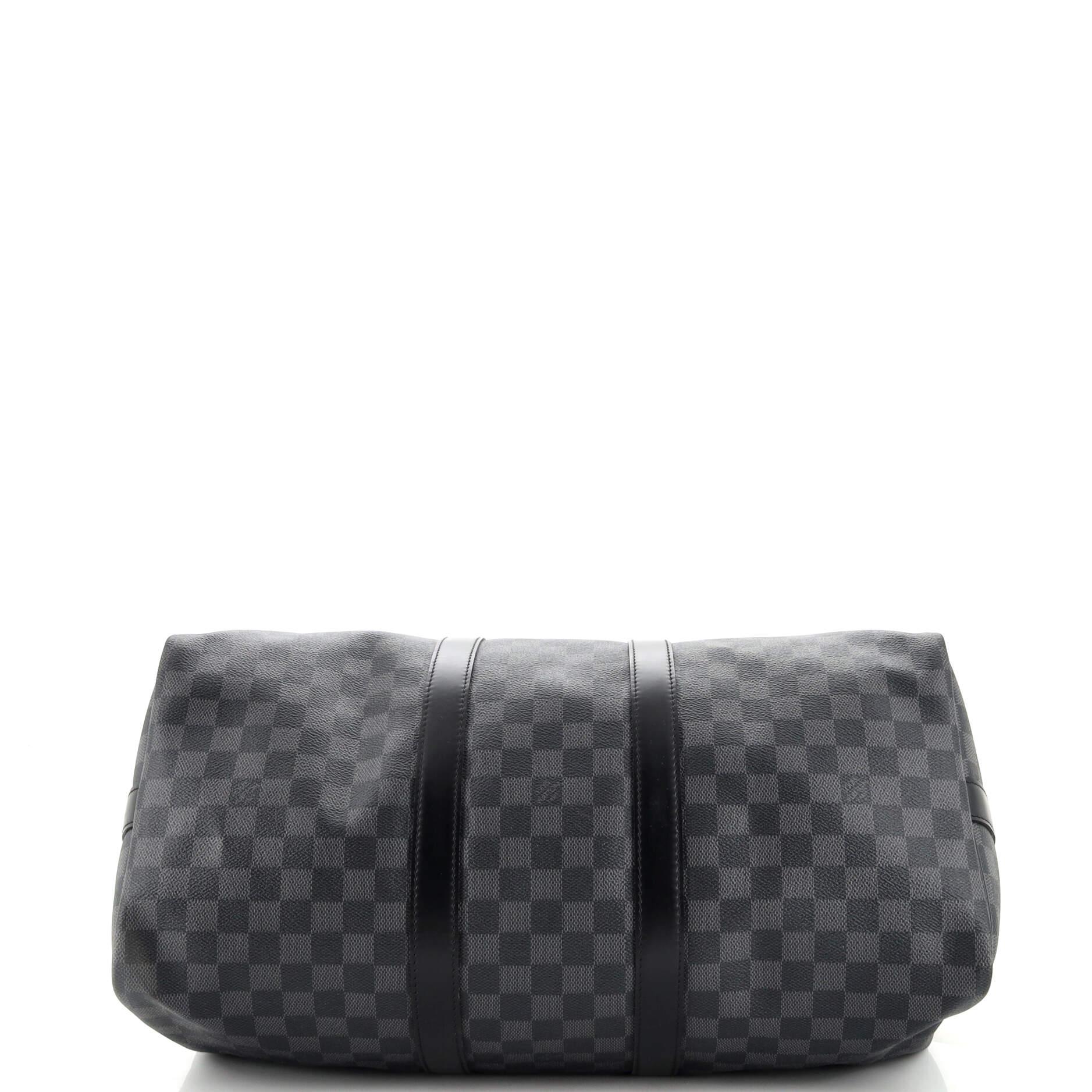 Women's or Men's Louis Vuitton Keepall Bandouliere Bag Damier Graphite 45