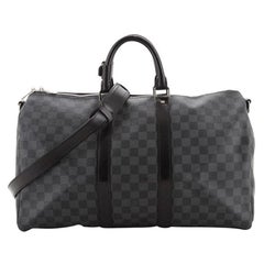 Louis Vuitton Keepall Bandouliere Bag Damier Graphite 45