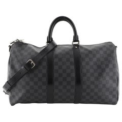 Louis Vuitton Keepall Bandouliere Bag Damier Graphite 45