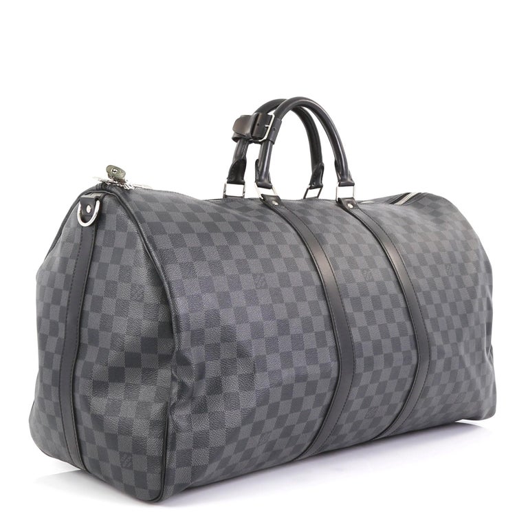 Louis Vuitton Keepall Bandouliere Bag Damier Graphite 55 For Sale at 1stdibs