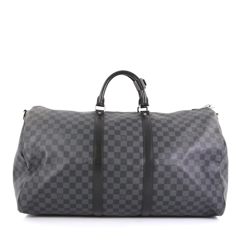 Louis Vuitton Keepall Bandouliere Bag Damier Graphite 55 For Sale at 1stdibs