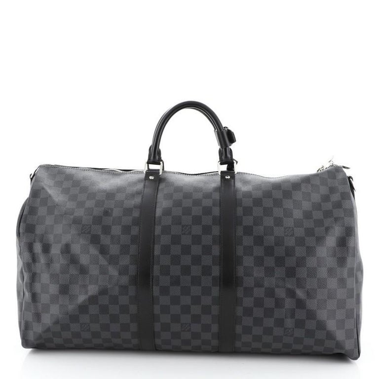 Louis Vuitton Keepall Bandouliere Bag Damier Graphite 55 For Sale at 1stdibs