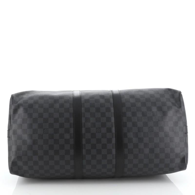 Women's or Men's Louis Vuitton Keepall Bandouliere Bag Damier Graphite 55 