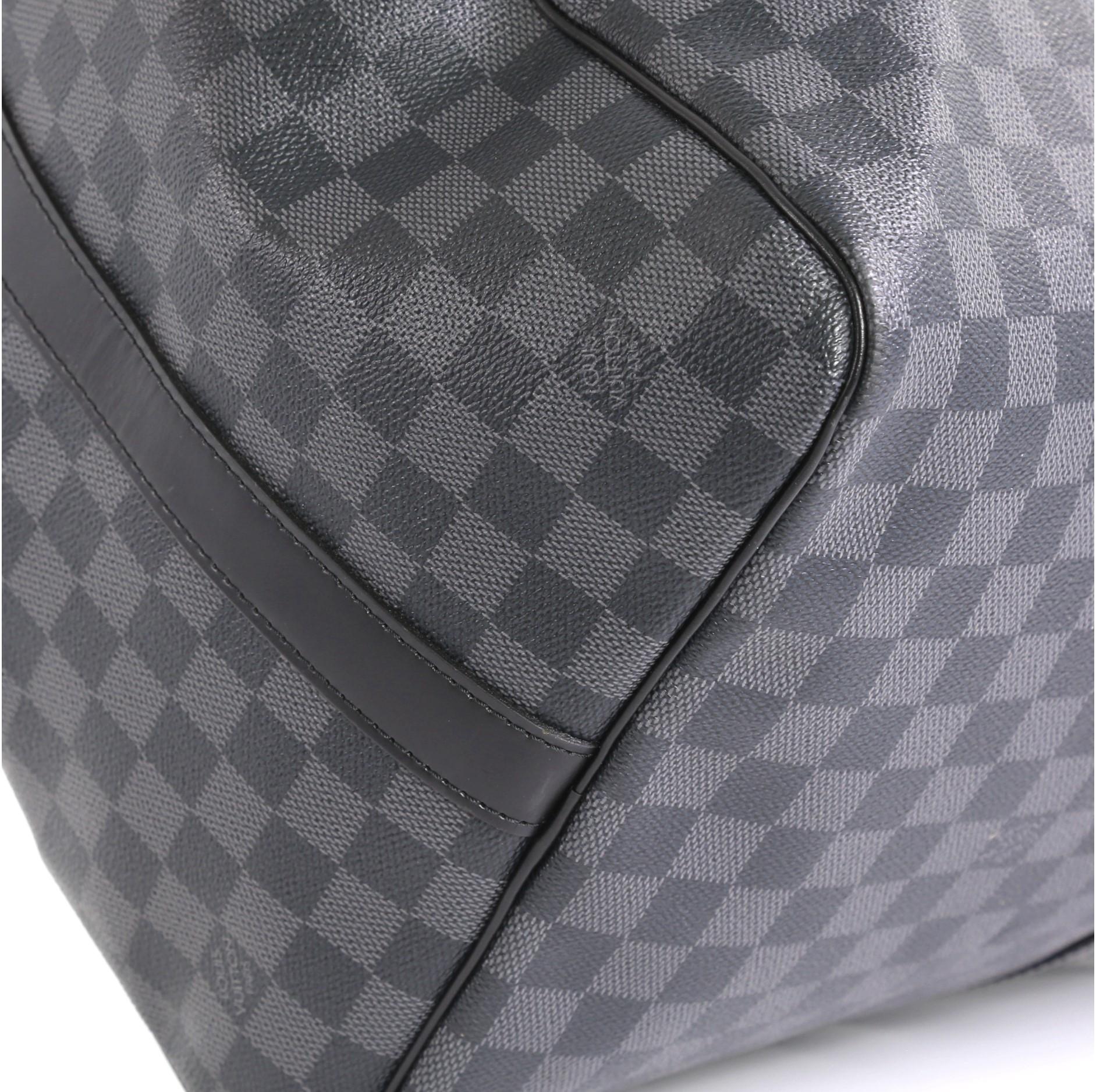 Gray Louis Vuitton Keepall Bandouliere Bag Damier Graphite 55