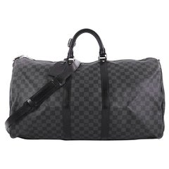 Louis Vuitton Keepall Bandouliere Bag Damier Graphite 55