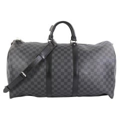 Louis Vuitton Keepall Bandouliere Bag Damier Graphite 55