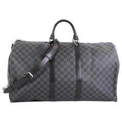 Louis Vuitton Keepall Bandouliere Bag Damier Graphite 55