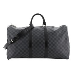 Louis Vuitton Black Monogram Eclipse Keepall Bandouliere 55 Duffle Bag Strap 39L0V