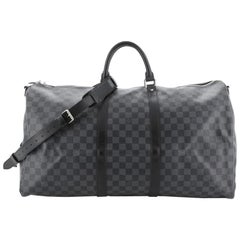 Louis Vuitton Boston Bag Keepall Bandouliere 55 Damier Graphite MB 2150  France