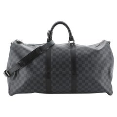 Louis Vuitton Damier Graphite Keepall Bandouliere 55 Duffle with Strap  9lk822s For Sale at 1stDibs