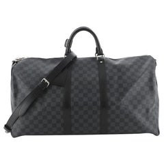 Louis Vuitton Keepall Bandouliere Bag Damier Graphite 55