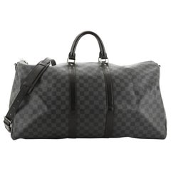 Louis Vuitton Keepall Bandouliere Bag Damier Graphite 55