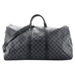 Louis Vuitton Keepall Bandouliere Bag Damier Graphite 55