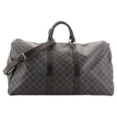 Louis Vuitton Keepall Bandouliere Bag Damier Graphite 55