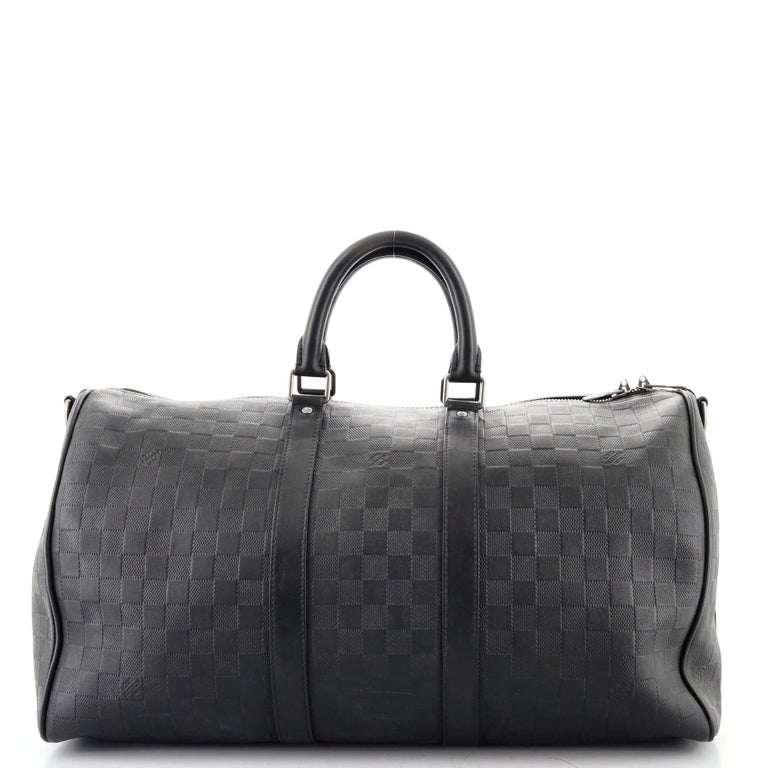 Louis Vuitton Black Damier Infini Leather Keepall 45 Bandouliere