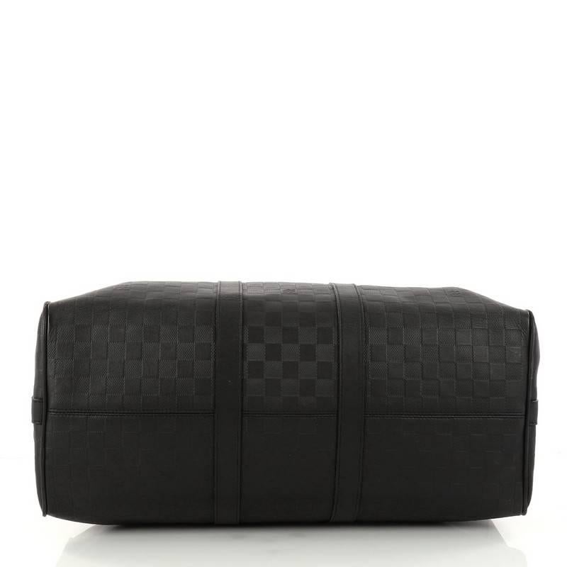 Black Louis Vuitton Keepall Bandouliere Bag Damier Infini Leather 45