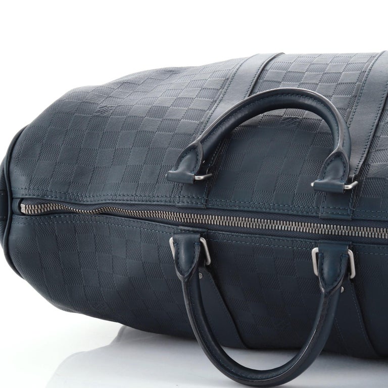 Louis Vuitton Black Damier Infini Leather Keepall Bandouliere 45