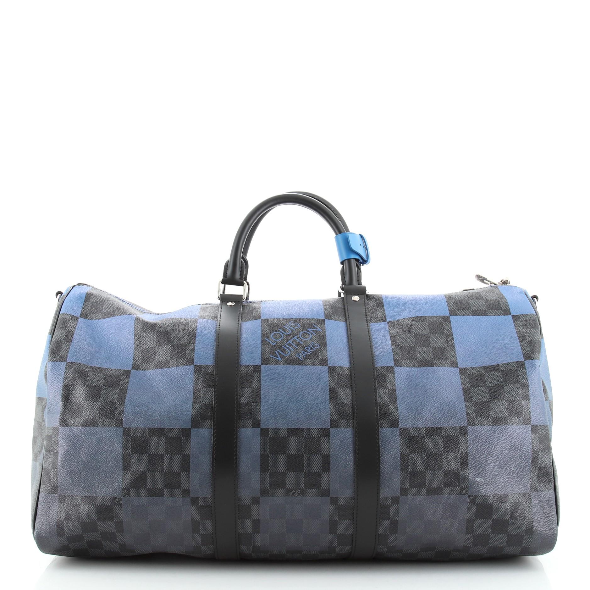 Louis Vuitton Keepall Bandouliere Tasche Riesiger Damier Graphit Segeltuch 50 (Grau)