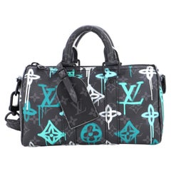 Louis Vuitton Keepall Bandouliere Bag Graffiti Monogram Eclipse Canvas 25