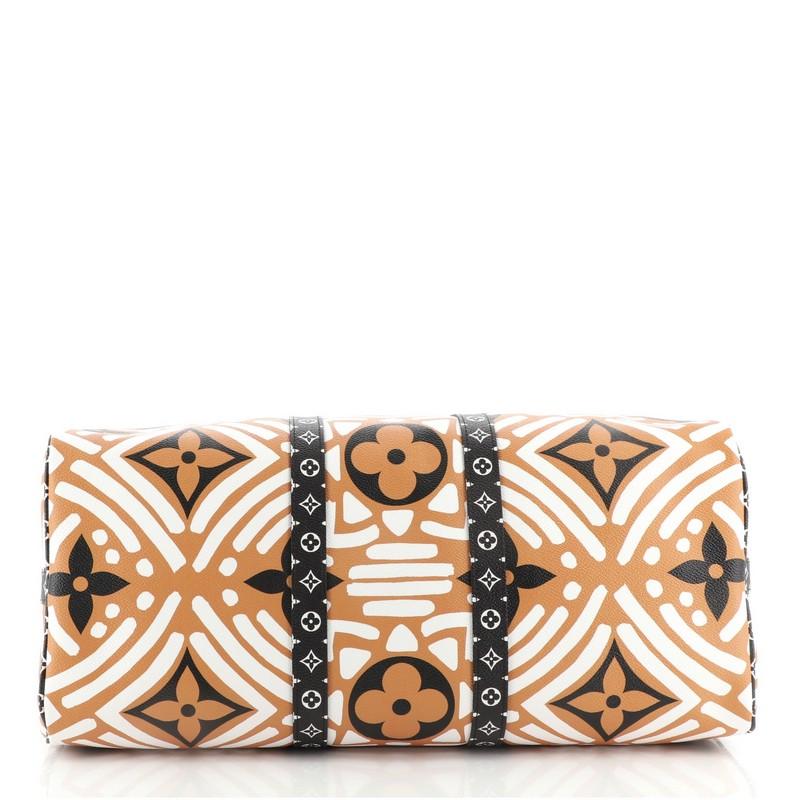 Beige Louis Vuitton Keepall Bandouliere Bag Limited Edition Crafty Monogram Gia