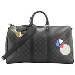 Louis Vuitton Keepall Bandouliere Bag Limited Edition Damier Graphite LV 