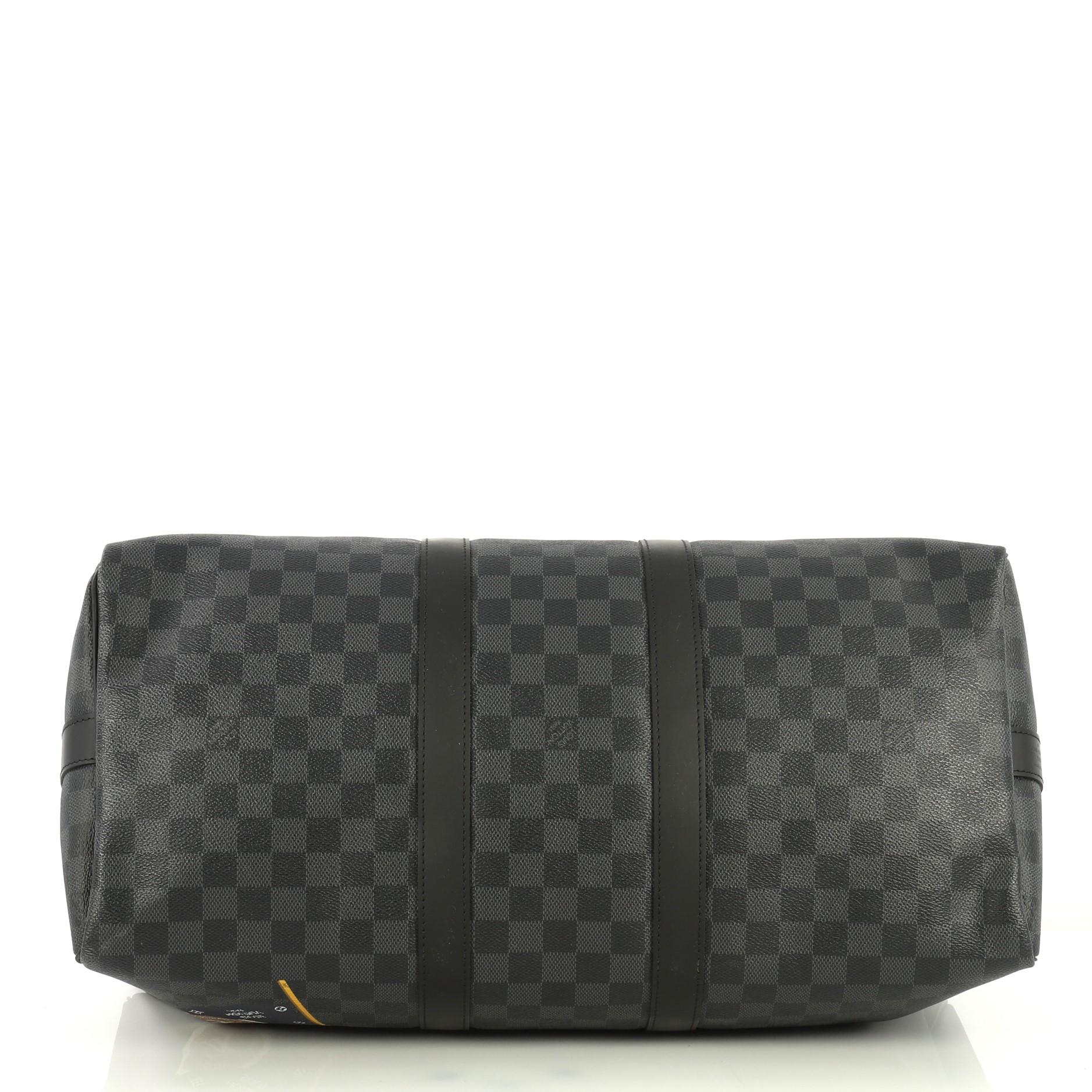 Women's Louis Vuitton Keepall Bandouliere Bag Limited Edition Damier Graphite LV League 