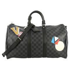 Louis Vuitton Keepall Bandouliere Bag Limited Edition Damier Graphite LV League