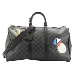 Louis Vuitton Keepall Bandouliere Bag Limited Edition Damier Graphite LV League