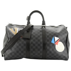 Louis Vuitton Keepall Bandouliere Bag Limited Edition Damier Graphite LV League 